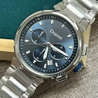 Montre chronographe à quartz Business Bosst pour hommes, 44mm, cadran bleu à rayures verticales, lumineux, étanche, classique, HB Montres Homme