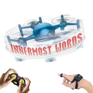 Hot New Mini Tay trọng lực điều khiển Quadcopter ứng dụng lập trình tùy biến văn bản chỉnh sửa hiển thị thông minh RC bay không người lái với ánh sáng LED