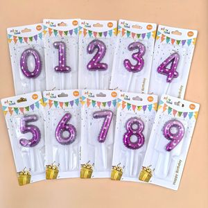 Candele a Forma di Numero Bianche con Gradiente Rosa, Blu, Oro, Stile Ins, per Decorazione Torte di Compleanno, <span class=keywords><strong>Caramelle</strong></span> per Feste e Pasticceria - Product Image 4