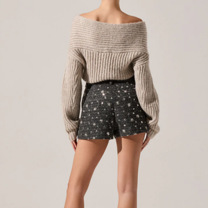 <span class=keywords><strong>Pull</strong></span> sans bretelles personnalisé pour femme, tricoté côtelé, col croisé <span class=keywords><strong>sexy</strong></span>, mélange de laine - Product Image 4