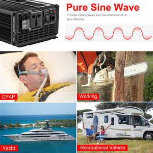 Micro-onduleur de voiture 1500W, <span class=keywords><strong>convertisseur</strong></span> de phase DC vers AC pour prise britannique (Royaume-Uni), <span class=keywords><strong>12V</strong></span> 24V 36V 48V vers 110V <span class=keywords><strong>220V</strong></span> 380V <span class=keywords><strong>avec</strong></span> télécommande - Product Image 3