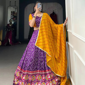 Designer Tussar Soie Imprimer Lehenga Choli Party Wear Lehenga Choli avec Sequin Work 2025 Collection - Product Image 1