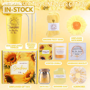 Coffret cadeau à thème tournesol, vente chaude, bougie, chaussettes, matériau PVC, anniversaire, Noël, Saint-Valentin, fête des mères, coffret cadeau - Product Image 5