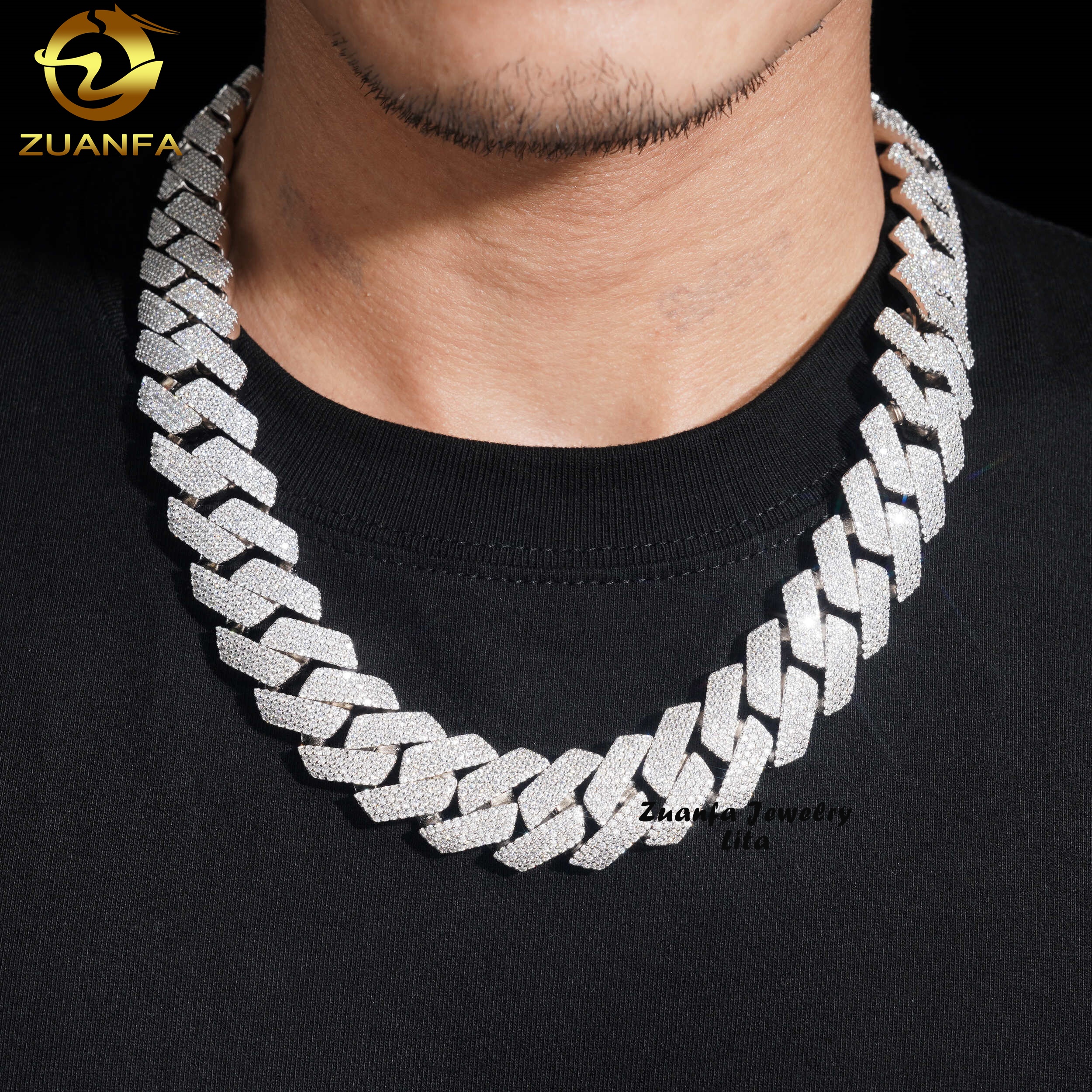 Buss Down Big Heavy 22mm 4 Rows Diamond Iced Out Hip Hop