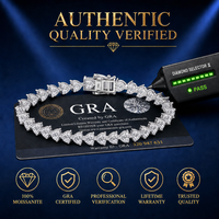 100% Pass Tester Heart Shape Moissanite Diamond D VVS Moissanite Chaîne de tennis Style Hip Hop Rappeur Charme Chaîne de tennis pour hommes
