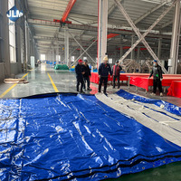 Bâche en vinyle multi-usages 500 g/m² bleu-vert, bâche en PVC super résistante pour abri d'urgence contre la pluie, utilisation extérieure