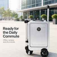 Valise à roulettes durable Alilotop pour scooter, ensemble de bagages intelligents robotisés, cadre en aluminium, voyage léger et portable