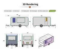 Camions de restauration mobiles entièrement équipés pour la vente de café et de nourriture, longueur 16 pieds, certifiés CE, pour snacks et hot-dogs