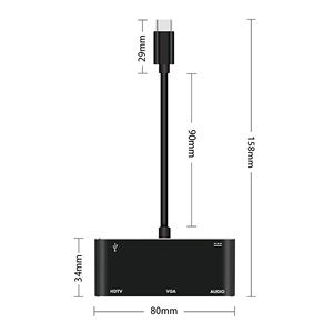 5 In 1 USB-C ฮับ HDMI VGA 3.5เสียง AUX UsbC ชาร์จ USB 3.0 4K HDMI สำหรับแล็ปท็อปอะแดปเตอร์ข้ามชาติ - Product Image 4