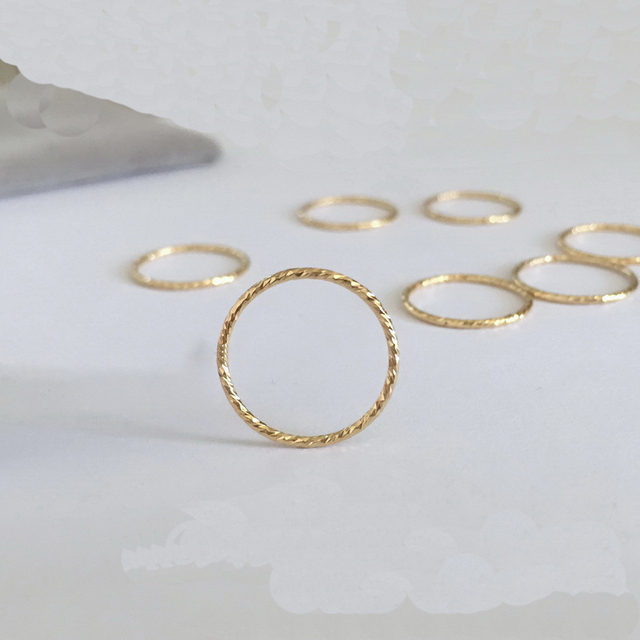 HYH Fine Jewelry 14K Gold Filled Finger Ring Real Gold Filled Waterproof Ring