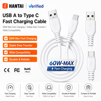 Câble USB A vers USB C de haute qualité, 3A, charge rapide, synchronisation des données, câble en PVC durable, cordon de charge, vente chaude