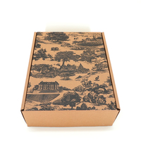 Boîte d'expédition en carton ondulé kraft personnalisée pour le commerce électronique, emballage imprimé pliable pour vêtements, cadeaux et produits