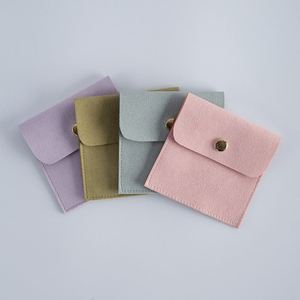 Sac carré en microfibre velours avec logo personnalisé, fermeture à pression, pour emballage de bijoux, anti-poussière, sac de rangement - Product Image 4