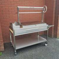 Barbecue au charbon de bois en acier inoxydable de 44 pouces, nouveau design, avec panier à charbon et grille chauffante, Parrilla, barbecue argentin