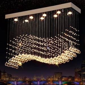 Lustre en cristal moderne K9 lustre à manger personnalité créative lampe en cristal rectangle moderne lampe à manger suspension pour salle à manger - Product Image 3