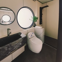 Maison préfabriquée au design moderne 2025, cabine Apple imperméable, bureau en acier, nouvelle technologie pour hôtel, solution de conception graphique, salle de bain