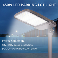 Lampe de rue LED étanche IP66 de 450 W pour parking, avec détecteur de mouvement et télécommande, garantie 5 ans