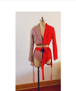 Costume de scène sexy en strass AB scintillants, blazer noir court, ensemble de 2 pièces, DJ, <span class=keywords><strong>chanteuse</strong></span>, boîte de nuit, danse jazz - Product Image 5