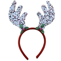 Nouveaux serre-têtes unisexes à sequins en forme de bois de cerf pour femmes, hommes et enfants – Adorables accessoires de cheveux de Noël, cadeaux de décoration de Noël