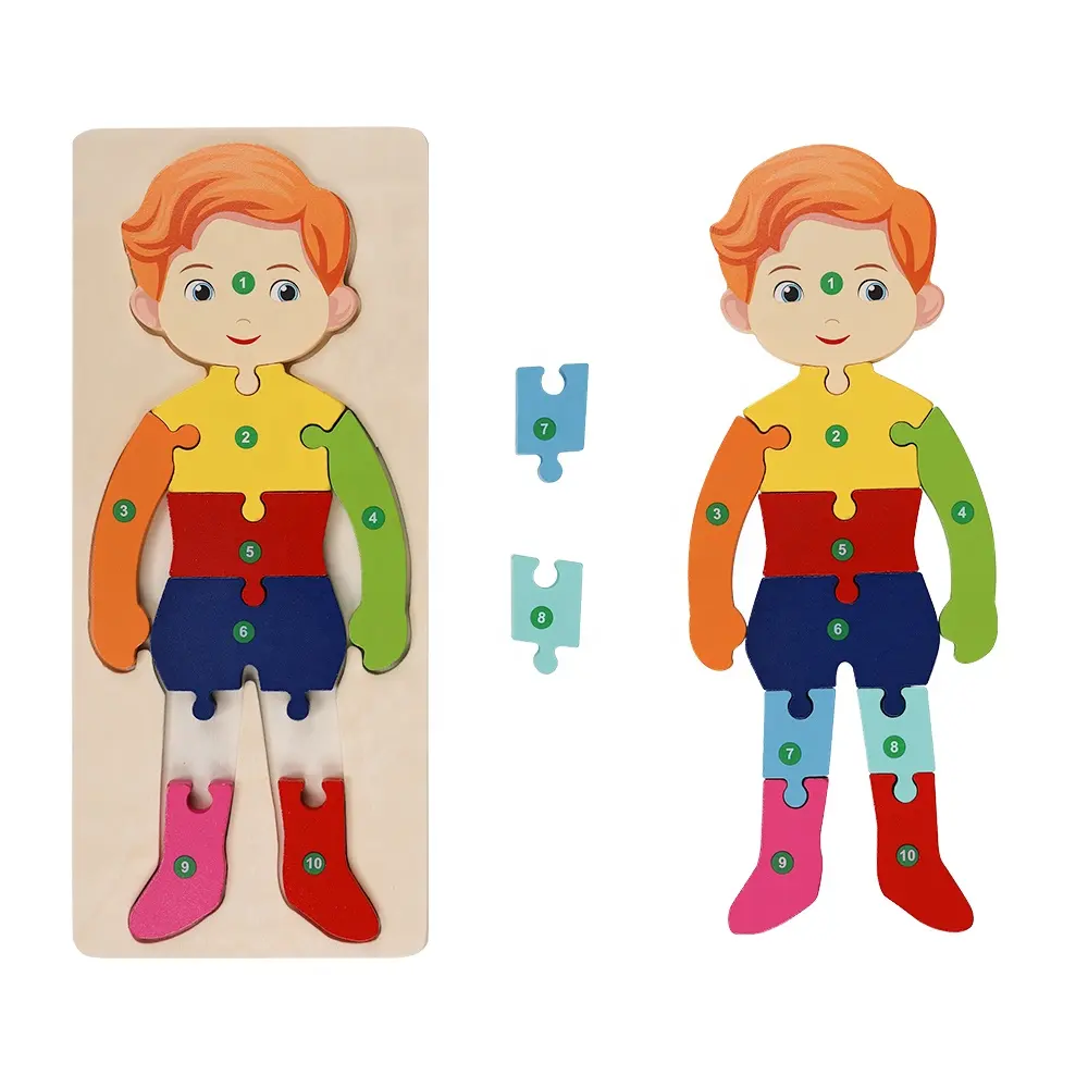 2024 Huixue usine vente directe Puzzle en bois de jouets éducatifs pour enfants jouet éducatif bois 30*12 Cm coloré HXWP004 180g