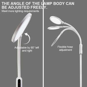 Lampe de sol LED EGH, design moderne et simple, pliable, 6 niveaux de luminosité, antidérapante, 12V 16W 500LM, blanc/<span class=keywords><strong>noir</strong></span> - Product Image 6