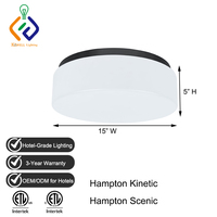 Proveedor de Iluminación para Hoteles, Lámpara de Techo Hampton Kinetic/Scenic, Acabado Negro Mate