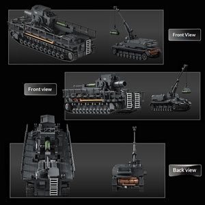 12GO97026 Mortier automoteur Karl de la seconde guerre mondiale Transporteur d'artillerie lourde Puzzle de haute difficulté Assemblage Bloc de construction Modèle Jouet - Product Image 3
