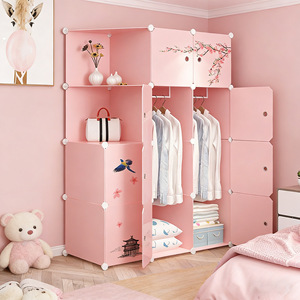 <span class=keywords><strong>Armadio</strong></span> Modulare Fai-da-Te, Guardaroba Portatile Autoportante, Organizzatore <span class=keywords><strong>per</strong></span> Vestiti <span class=keywords><strong>per</strong></span> Camere da Letto di Bambine, <span class=keywords><strong>Armadio</strong></span> Rosa - Product Image 3