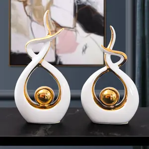 New Arrival Nordic Light Luxury Modern White Pottery Decor Ornaments Display Home Accessories Decoration Gifts