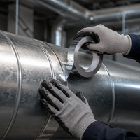 Cinta de Aluminio Plateada con Revestimiento Desprendible, Adhesivo Personalizado para Aislamiento de Conductos HVAC y Sellado de Tuberías