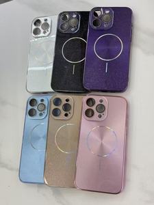 Blended Luxury Shockproof Wireless Magnetic <strong>Case</strong> for iPhone 16 <strong>15</strong> 14 <strong>Pro</strong> Max Electroplated Bling Design PC Material OPP Bag - Product Image 2