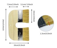 Pinceau professionnel double extrémité en forme de U de 9,4 pouces pour peinture sable doré et argenté, brosse industrielle durable à poils robustes pour le commerce international