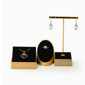 Necklace Pendant <b>Show</b> Shelf Metal Microfiber Black Jewelry Display Props <b>Rack</b> - Product Image 1