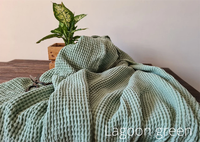 Tissu en coton lin gaufré bio écologique personnalisé, épais, pour robe de bébé, couverture, filles, garçons