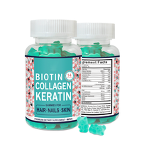Gummies Beauté Biotine Collagène Kératine pour Cheveux, Gummies Halal Biotine, Gummies Kératine pour Soin de la Peau et Croissance Capillaire