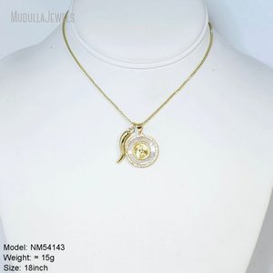 NM54141 religioso cattolico placcato <span class=keywords><strong>oro</strong></span> italiano fortuna <span class=keywords><strong>Cornicello</strong></span> corno vergine maria ciondolo cubico Zirconia scatola croce collana a catena - Product Image 6