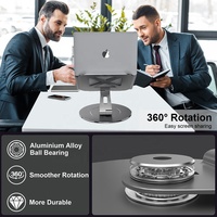 Nouveau support pour ordinateur portable en aluminium, hauteur réglable, rotation à 360°, réglage de l'angle, pliable, durable, antidérapant, support solide pour ordinateurs portables