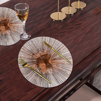 1 pièce de tapis de Table en PVC naturel en forme de pissenlit, Rose or