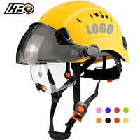 Casque de sécurité léger HBC ABS Shell Industrial CE EN397 ANSI avec visière intérieure et extérieure pour les travailleurs du bâtiment