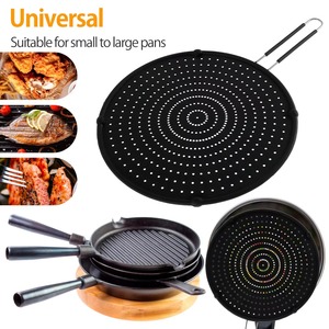 Protector universal redondo de silicona contra salpicaduras de aceite, antiadherente, para sartenes de todos los tamaños, protector de grasa para cocinar en la cocina. - Product Image 1