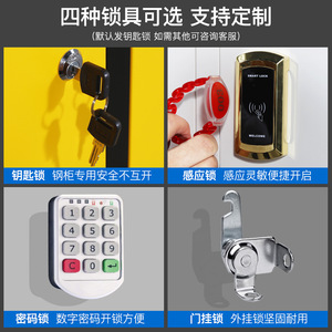 ตู้เก็บของโลหะสีสันสดใส 4 ประตู พร้อมกุญแจ แบบตั้งพื้น สำหรับห้องอาบน้ำในโรงยิม - Product Image 5