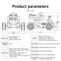 Robot ROS2 ROSMASTER M1 avec châssis à roues Mecanum, multi-capteurs permettant une interaction multimodale semblable à l'humain