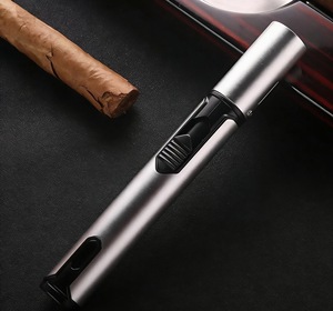 Windproof Jet Torch Lighter <b>Large</b> Capacity Refillable Butane for Cigar Portable Outdoor <b>BBQ</b> Custom Logo Wholesale Bulk - Product Image 4