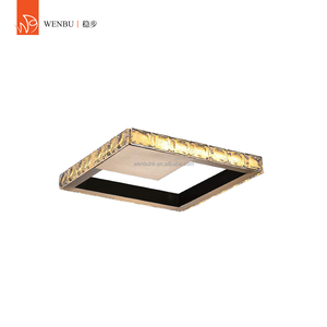 โคมไฟเพดานคริสตัลทรงสี่เหลี่ยม, โคมไฟคริสตัลหรูหราสำหรับวิลล่า - Product Image 1