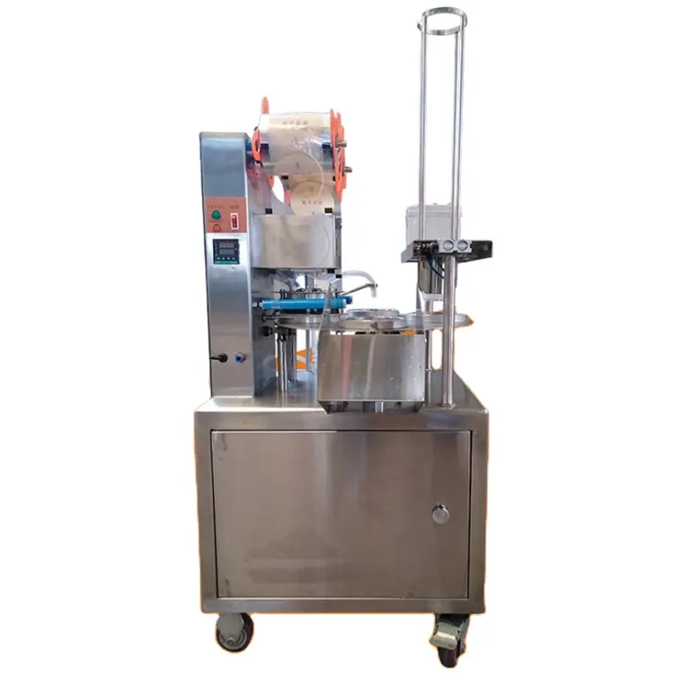 Electric Juice Tea Water Small Plastic Cup Filling and Sealing Machine / Automatic Cup Filler Sealing Machine