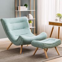 Fauteuil d'appoint moderne avec ottoman, fauteuil de salon rembourré en velours pour salon, chambre, coin lecture, bureau à domicile, fauteuil inclinable