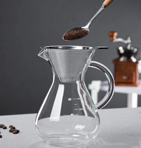 Gator à café en verre Verser sur le goutteur de café avec manuel manuel Comprend un <span class=keywords><strong>filtre</strong></span> à mailles Cafetière individuelle - Product Image 4