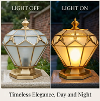 Lampes solaires de poteau en cuivre pour portail, éclairage extérieur de piliers, lampes de cour, lampes de villa, étanches, style européen, pour clôture