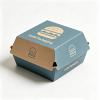 Boîte à hamburger en gros personnalisable en kraft de qualité alimentaire pour restaurants de restauration rapide mondiaux – Emballage jetable en papier