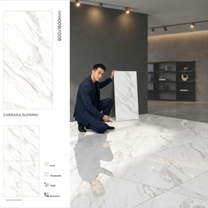 Carrara Suprimo 800x1600mm High Gloss Porcelain Ceramic Tiles Italian White Marble Design For Luxury Floors - Product Image 3
